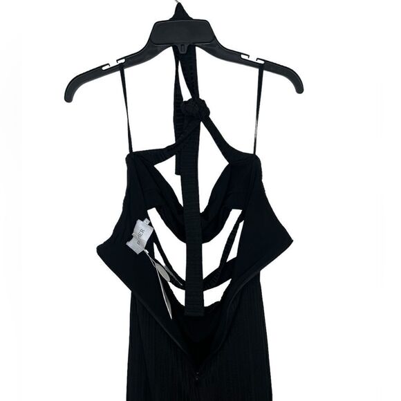 Rumer The Label x Revolve Black Sorrento Criss Cross Halter Maxi Dress Large - Picture 7 of 12
